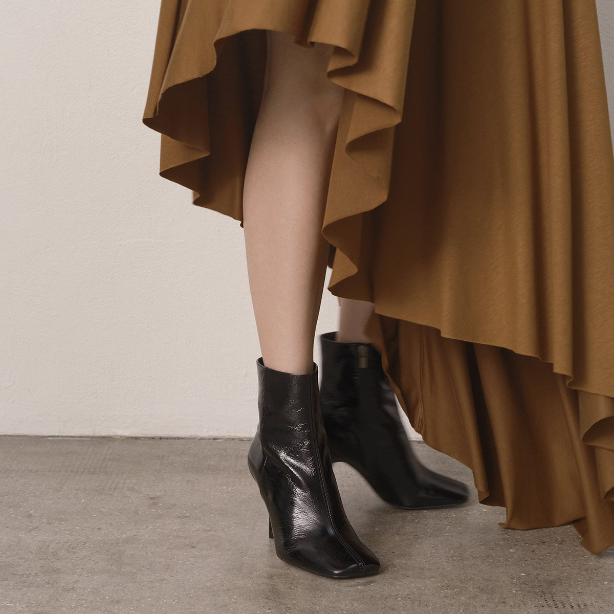Bottines à bouts carrés et talons fins