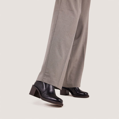 Bottines à talons lamellés