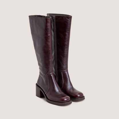 Bottes à talons lamellés